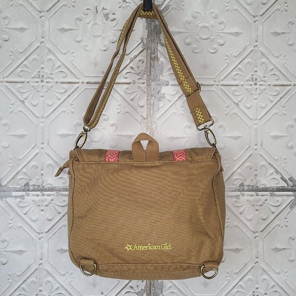 American Girl Lea Clark Messenger Bag For Girls Canvas Bag Embroidered Floral - Picture 4 of 9